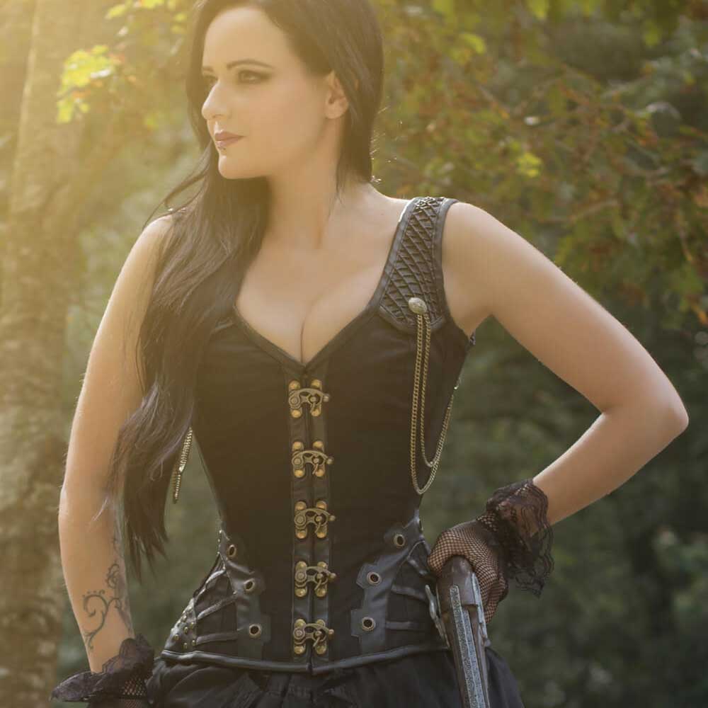 Attitude Corsets - Lysira Overbust korset - Zwart
